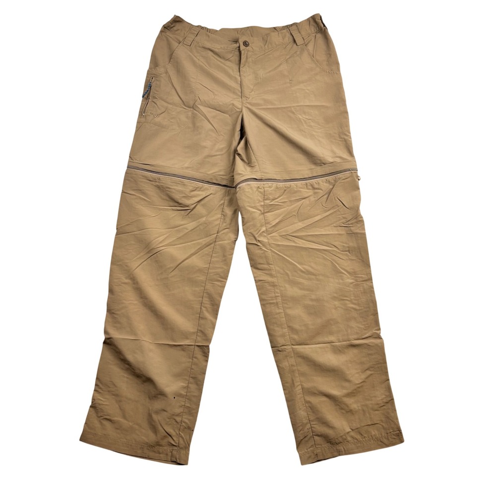 White Sierra Convertible Hiking Pants Mens Large Tan Khaki Zip Off Cargo Outdoor